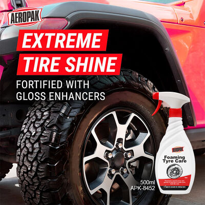 Aeropak 500ml Tire Cleaner Spray & Foam-Shine Tire & Wheel Cleaner Plastic Bottle
