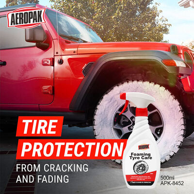 Aeropak 500ml Tire Cleaner Spray Plastic Bottle Car Tire Shine Foam Cleaner with 3-Year Expiration