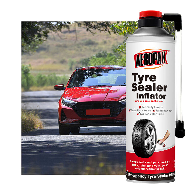 Aeropak 500ml White Tinplate Aerosol No-Jack Auto Tire Emergency Repair Puncture Seal OEM Factory Tire Sealant Inflator 3-Year